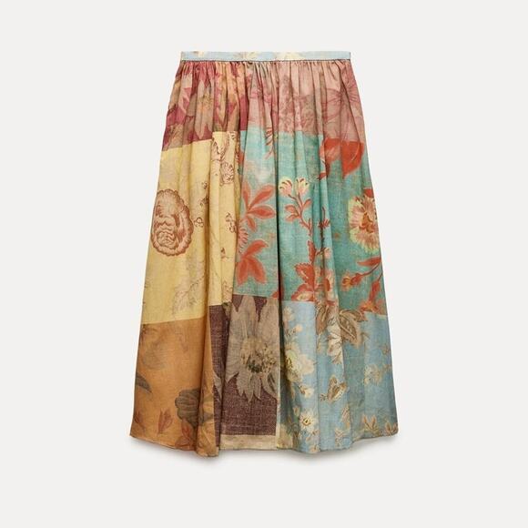 ZARA PRINTED MIDI SKIRT ZW COLLECTION - Picture 5 of 11